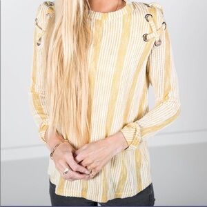 Stevie Hender Iris Textured Gauze Top - Yellow / Gold